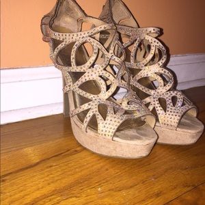 Sparkly Open Toe Heels - Zigi Soho